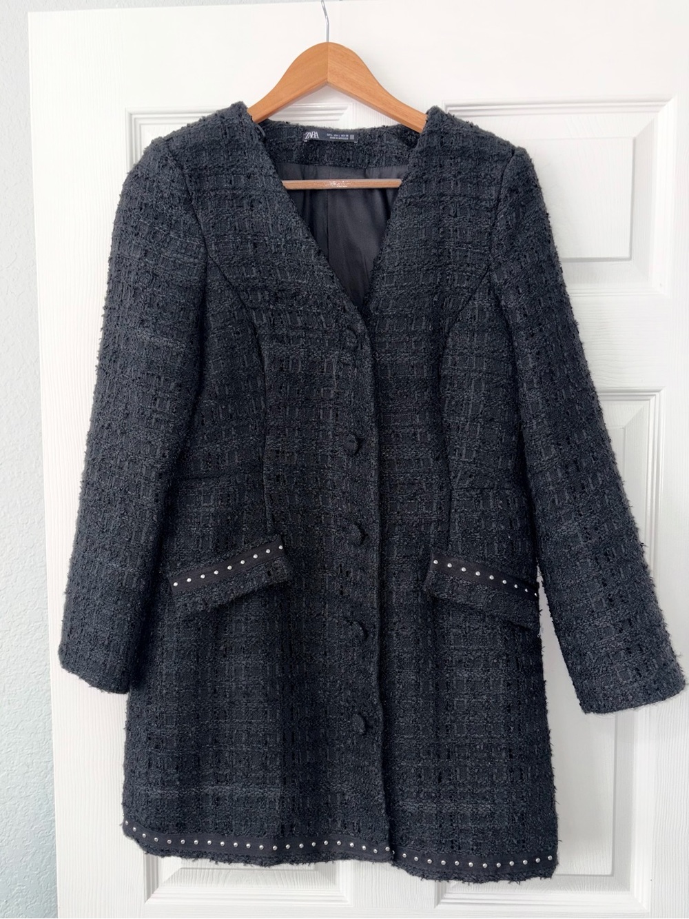 Zara Black tweed blazer dress
